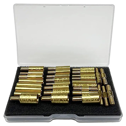 Adaptéry pro montáž tyče na čištění pistole 30 ks Balení 5-40 8-32 10-32 5/16-27 M3 M4 M5 Závity ve vnějším a vnitřním konektoru tyče