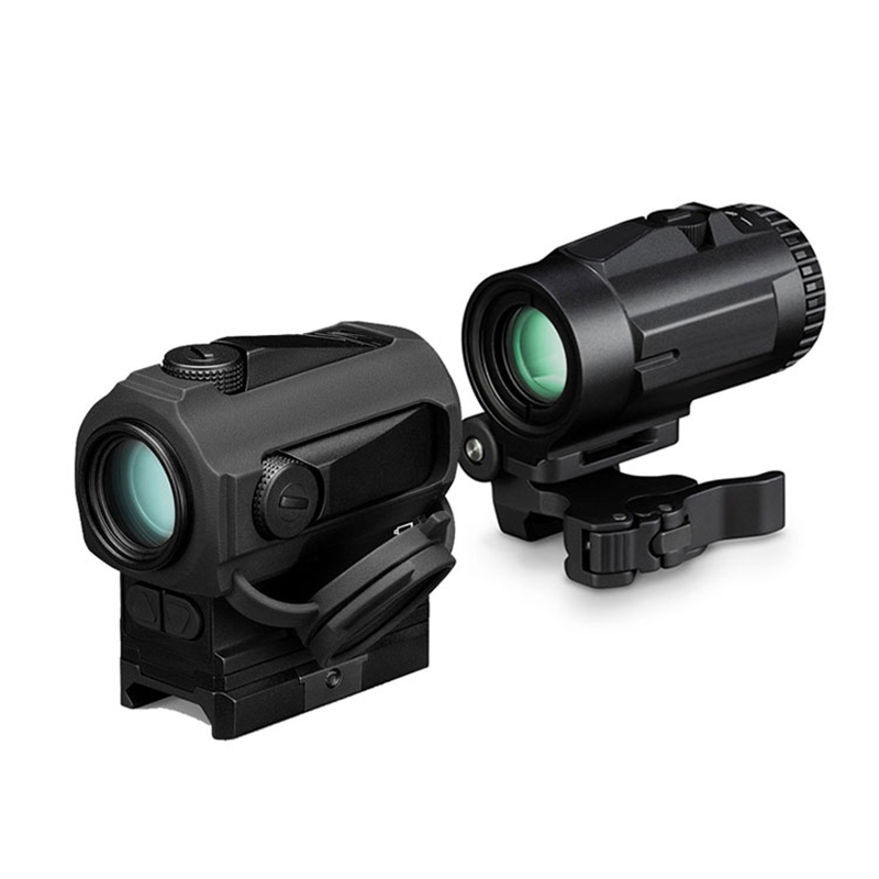 Taktické dalekohledy s 3x lupou Optika Lovecká mířidla k puškohledu Zaměřovač s červeným bodem a držákem QD Pro 20mm lištu pušky