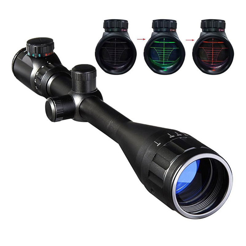 Taktický lovecký dalekohled Červený, zelený bod, osvětlený záměrný kříž 6-24x50 dalekohled pro puškohled Vzduchová zbraň Sniper Puškohled Puškohled Lovecký dalekohled