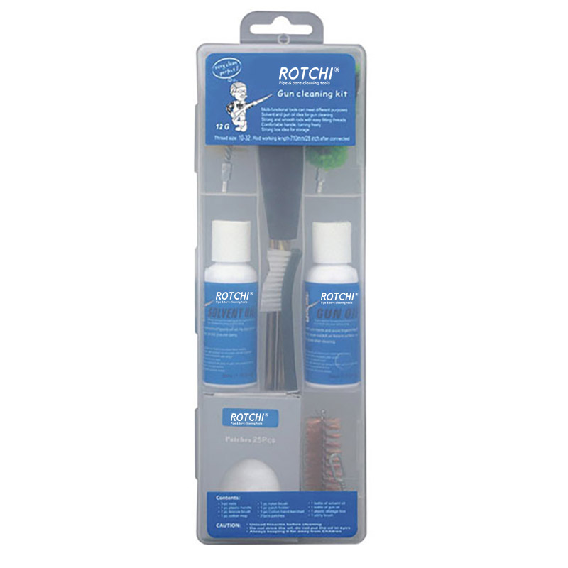 Průhledná krabička Sada na čištění vzduchovky s lahví na olej