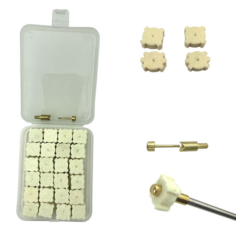 Vlněné hvězdičky na čištění komory pistole Opp Plastové pouzdro Pack